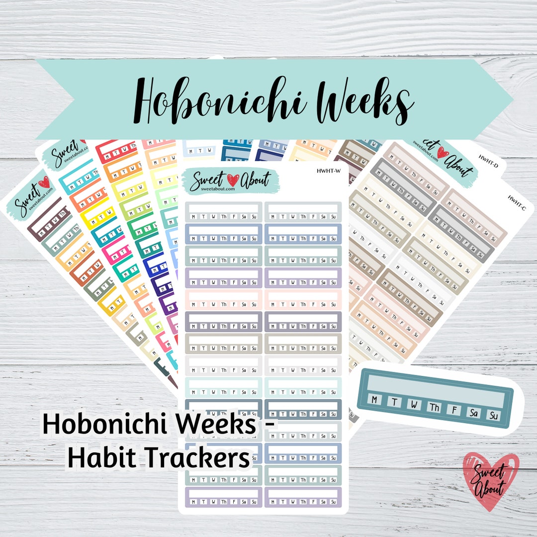 Hobonichi Weeks Habit Tracker Stickers - Functional Planner or Journal ...