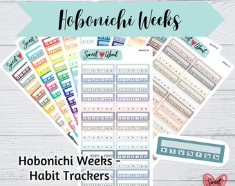 Pegatinas para el seguimiento de hábitos de Hobonichi Weeks - Pegatinas funcionales para agenda o diario