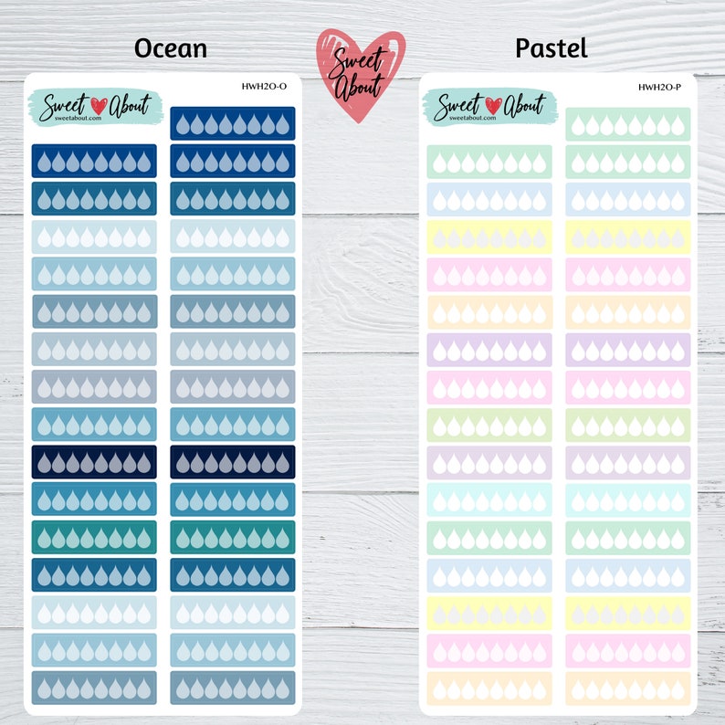 Hobonichi Weeks Water Tracker Stickers - Functional Planner or Journal ...