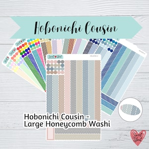 Hobonichi Cousin Large Washi Stickers - Honeycomb Pattern - Functional Planner or Journal Stickers