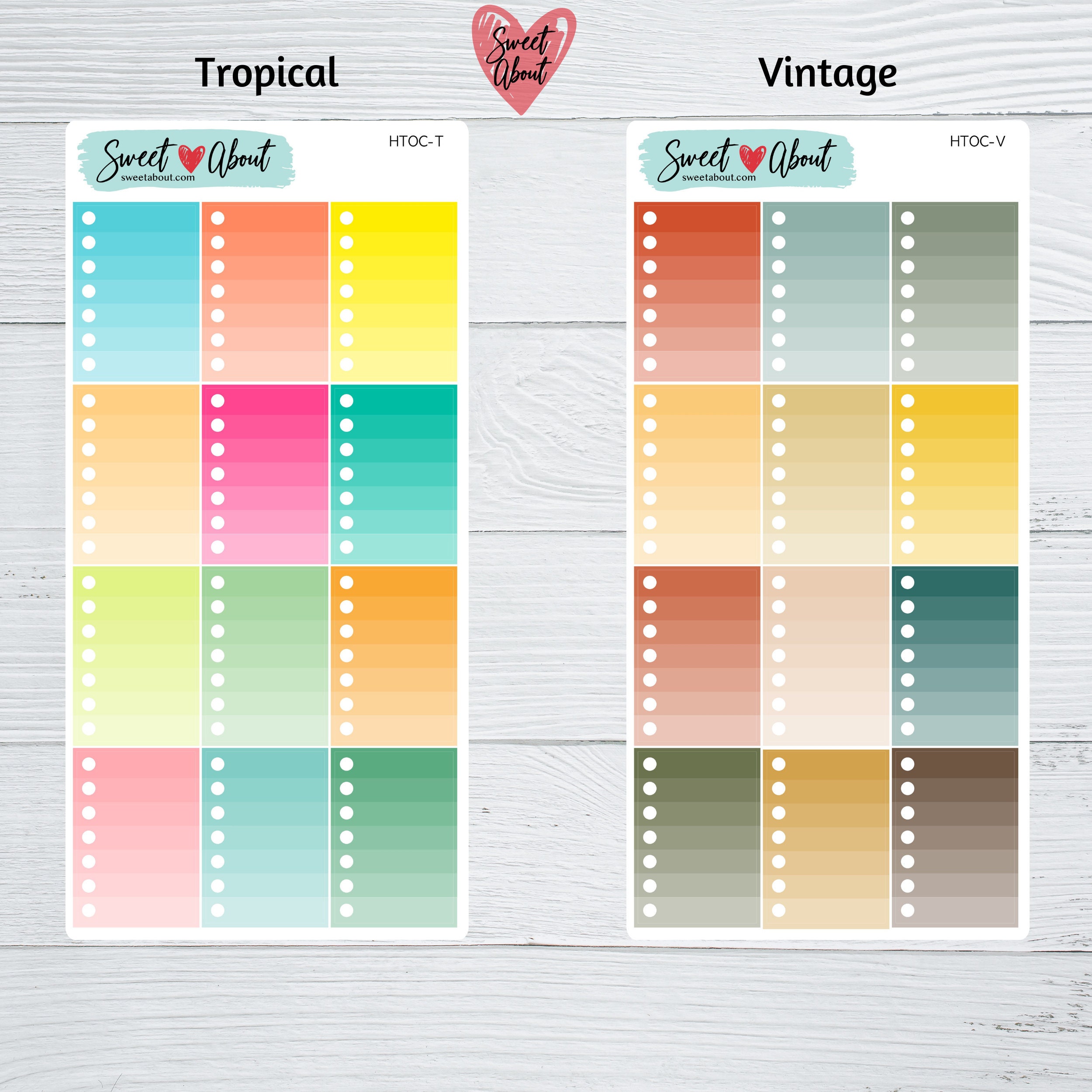 Hobonichi Techo (A6) Ombre Checkbox Stickers - A6 Planner Stickers ...
