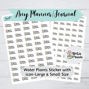 May include: A sheet of stickers with a repeating pattern of small green and white water plant icons. The sheet is labelled "Water Plants Sticker with icon-Large & Small Size".