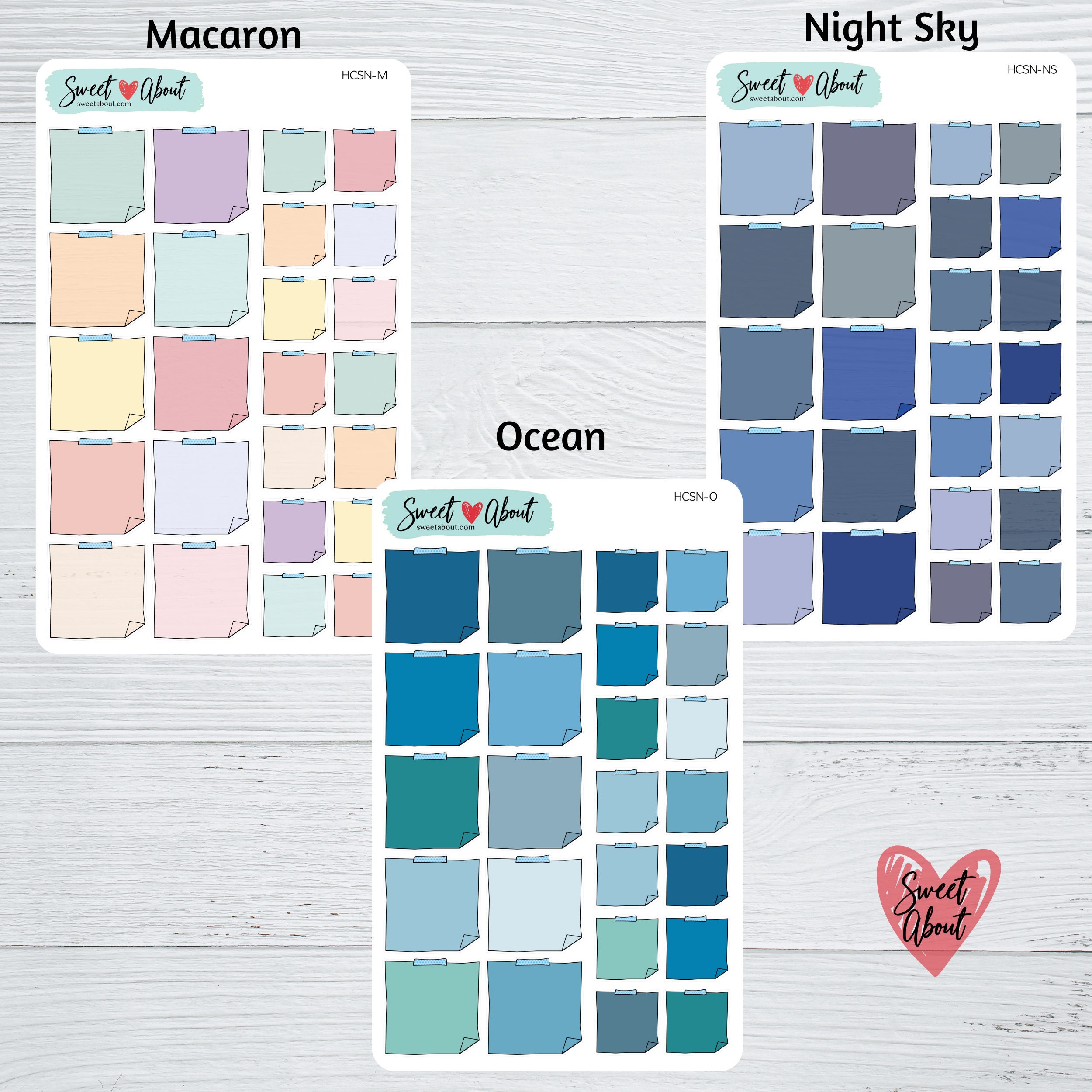 Sticky Note Stickers for Planners or Journals - Large and Small Sticky ...