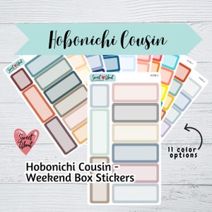 Pegatinas de caja de fin de semana para primos de Hobonichi - Pegatinas de caja doble - Pegatinas funcionales para planificador o diario