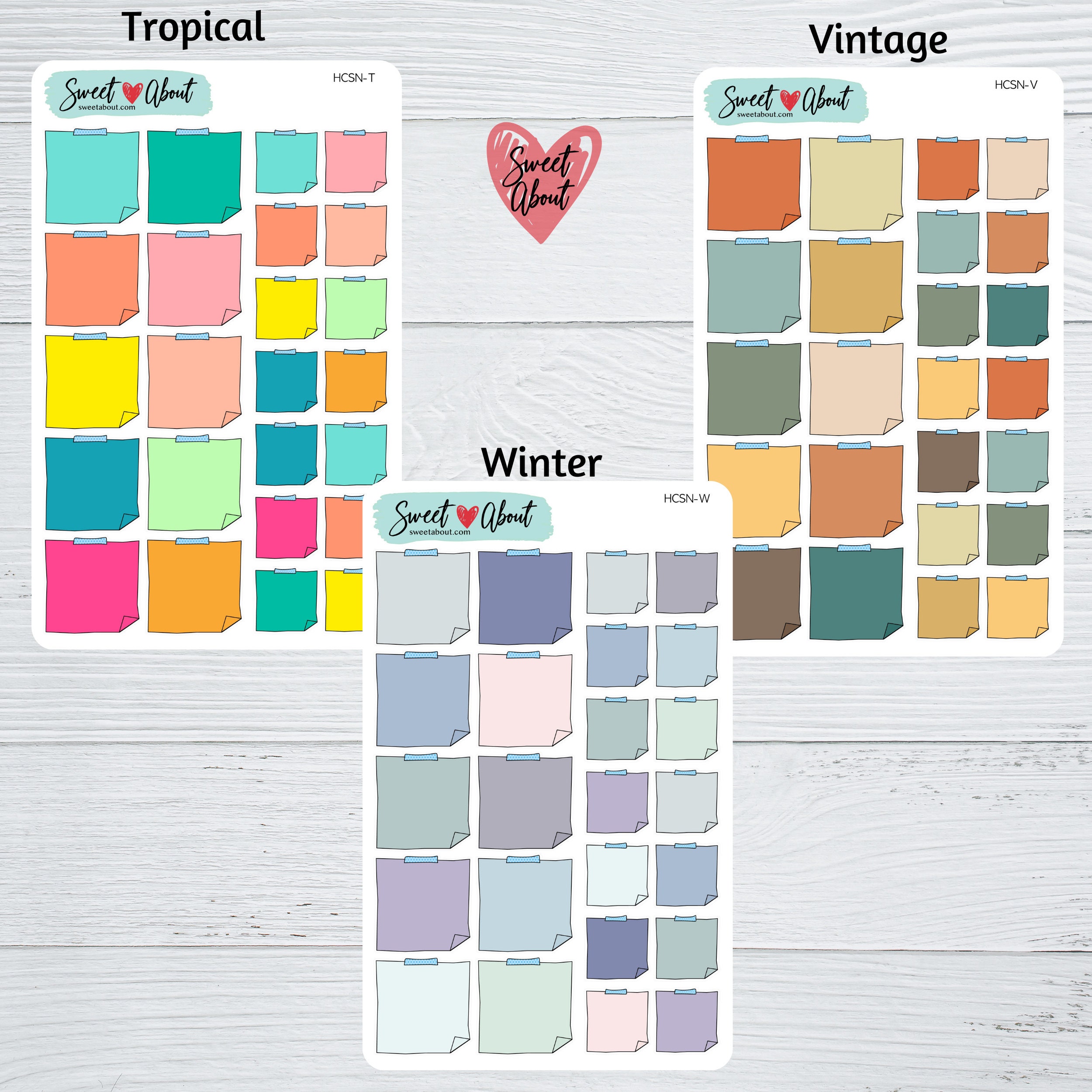 Sticky Note Stickers for Planners or Journals - Large and Small Sticky ...