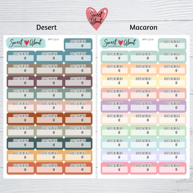 Appointment Box Stickers - Colorful Appointment Stickers - Large ...