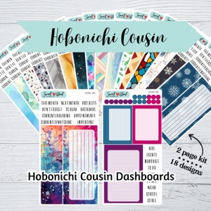 Kit de adesivos para painel Hobonichi Cousin - Adesivos para painel semanal - Adesivos para planejador funcional ou diário