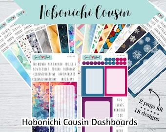 Hobonichi Cousin Dashboard Sticker Kit - Weekly Dashboard Stickers - Functional Planner or Journal Stickers