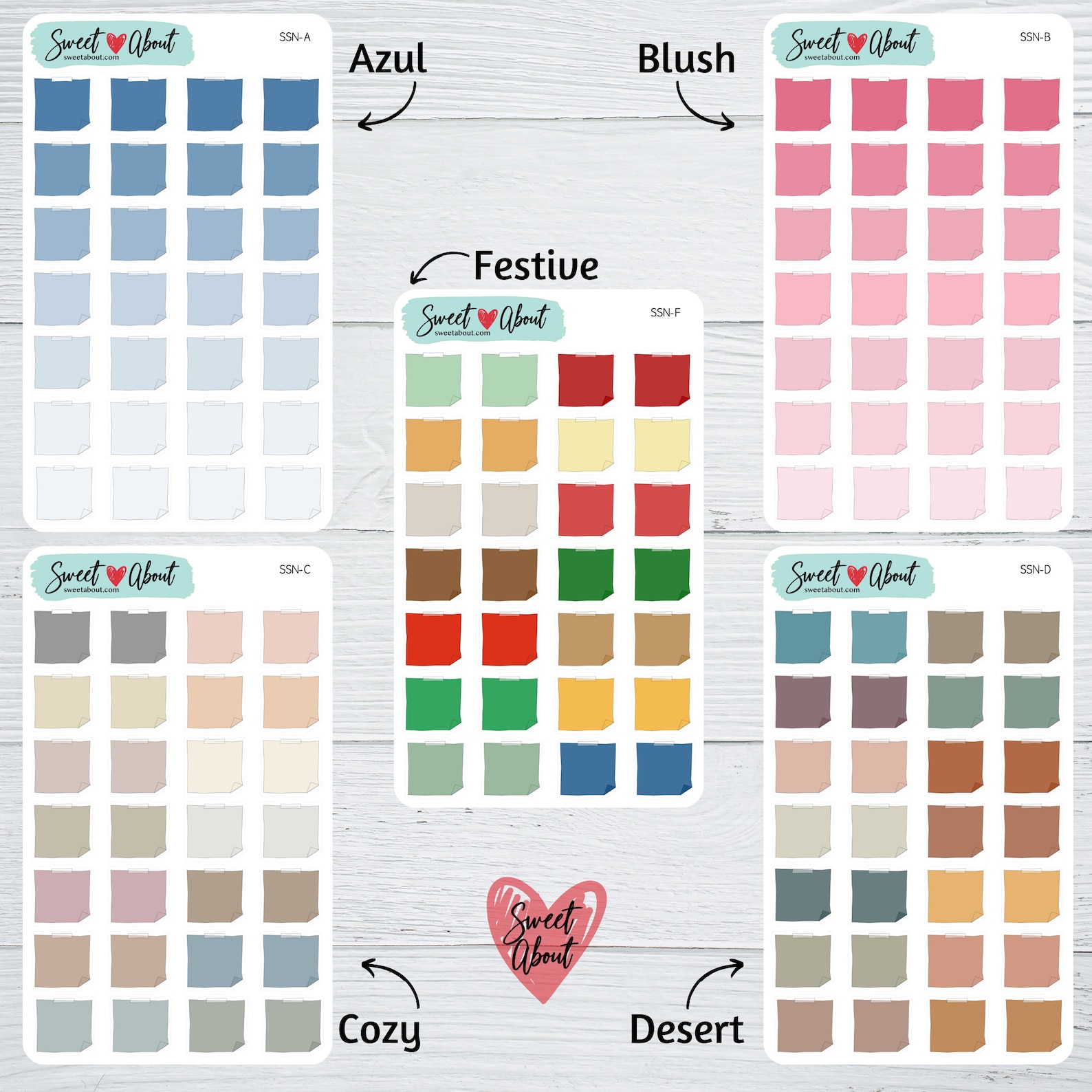 Small Sticky Note Stickers - Colorful Sticky Note Stickers - Hand Drawn ...