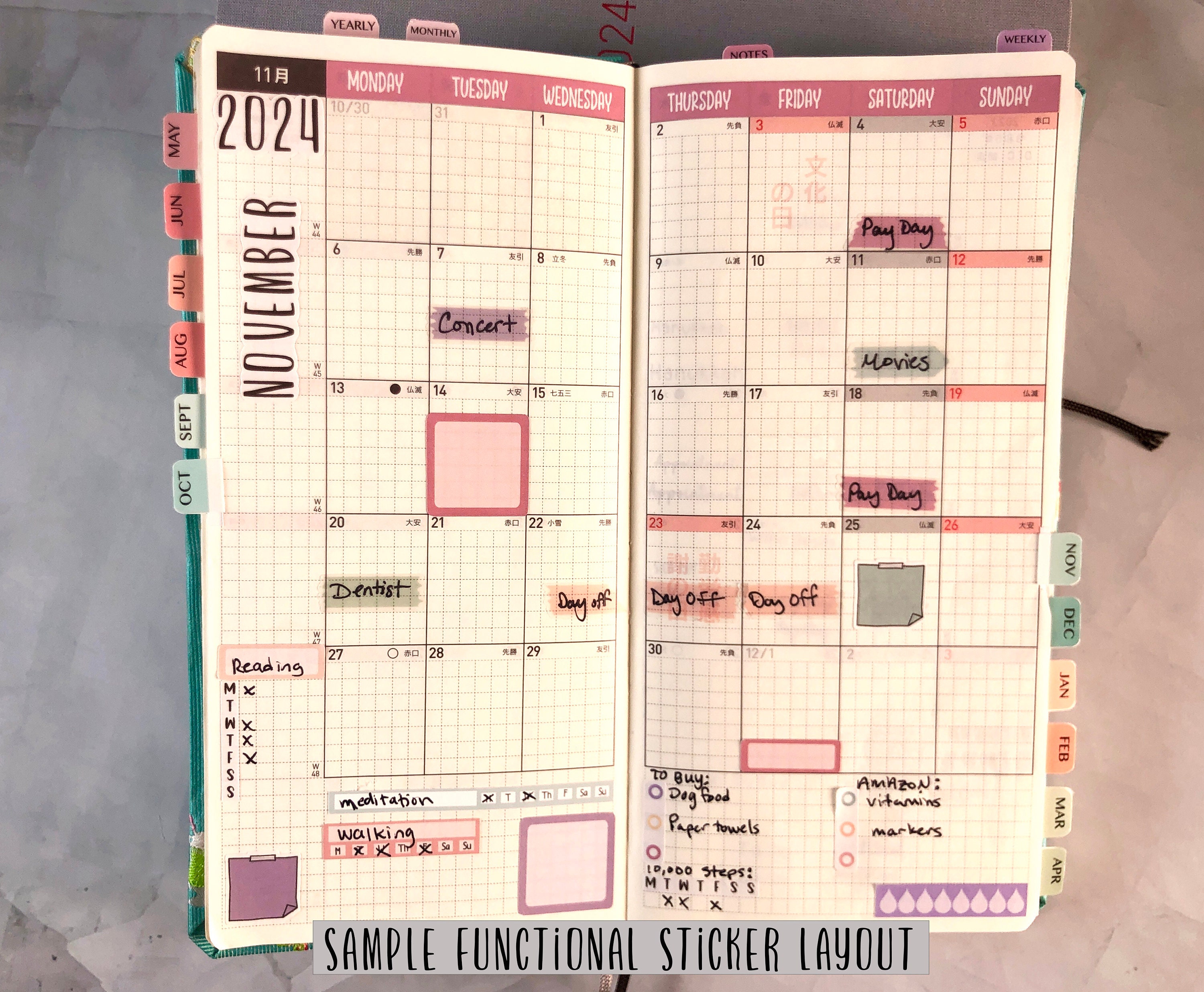 Hobonichi Weeks Water Tracker Stickers - Functional Planner or Journal ...