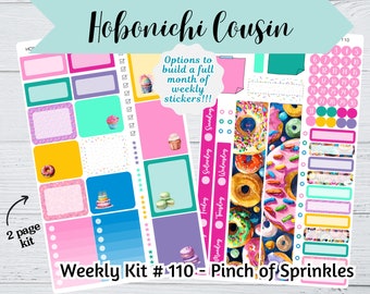 Hobonichi Cousin Weekly Sticker Kit #110 - Pinch of Sprinkles - Colorful planner sticker kit