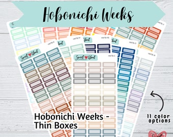 Hobonichi Weeks Thin Box Stickers - Small Box Stickers - Functional Planner or Journal Stickers