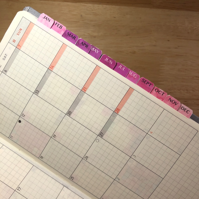 Hobonichi Weeks Watercolor Tabs - Watercolor Planner or Journal Tabs ...