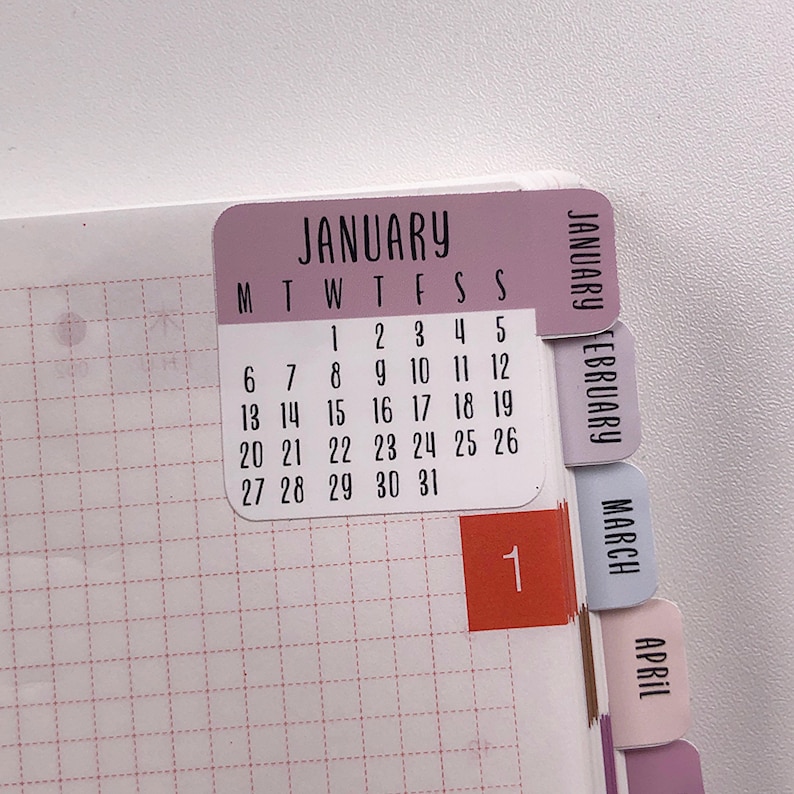 Calendar Tabs for 2026 - Planner or Journal Tabs - Large & Small Size ...