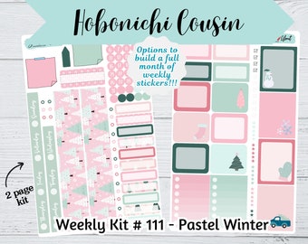Hobonichi Cousin Weekly Sticker Kit #111 - Pastel Winter - Weekly Sticker Kit - Colorful planner sticker kit