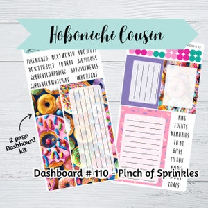 Dashboardkit Hobonichi Cousin #110 - dashboardstickers planner - functionele planner- of dagboekstickers
