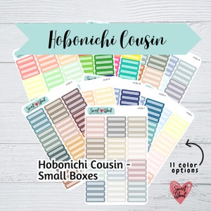 Hobonichi Cousin Thin Box Stickers - Adesivos de caixa pequena - Adesivos funcionais para planejador ou diário