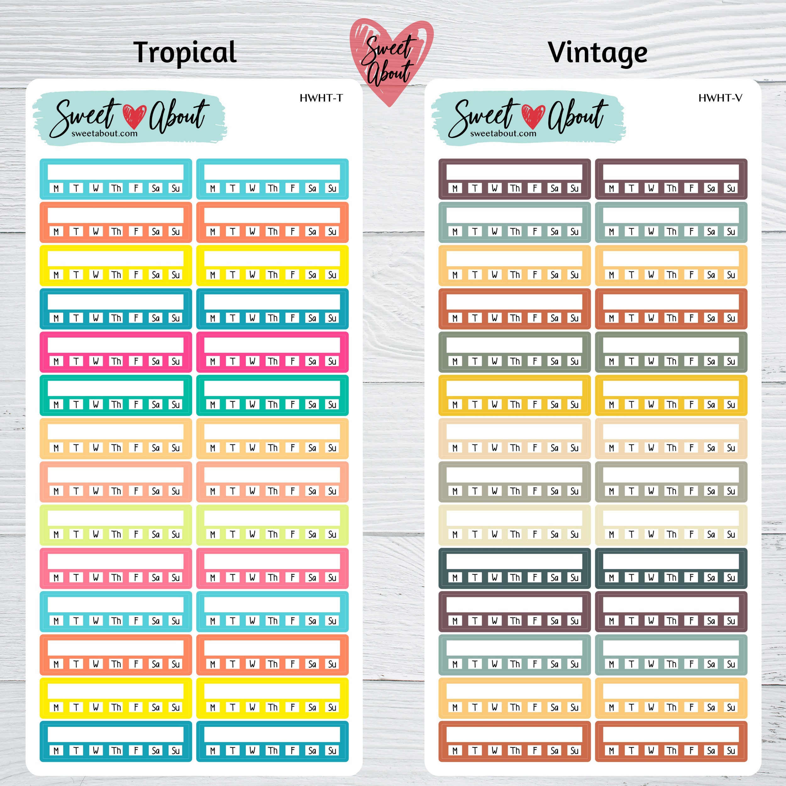 Hobonichi Weeks Habit Tracker Stickers - Functional Planner or Journal ...