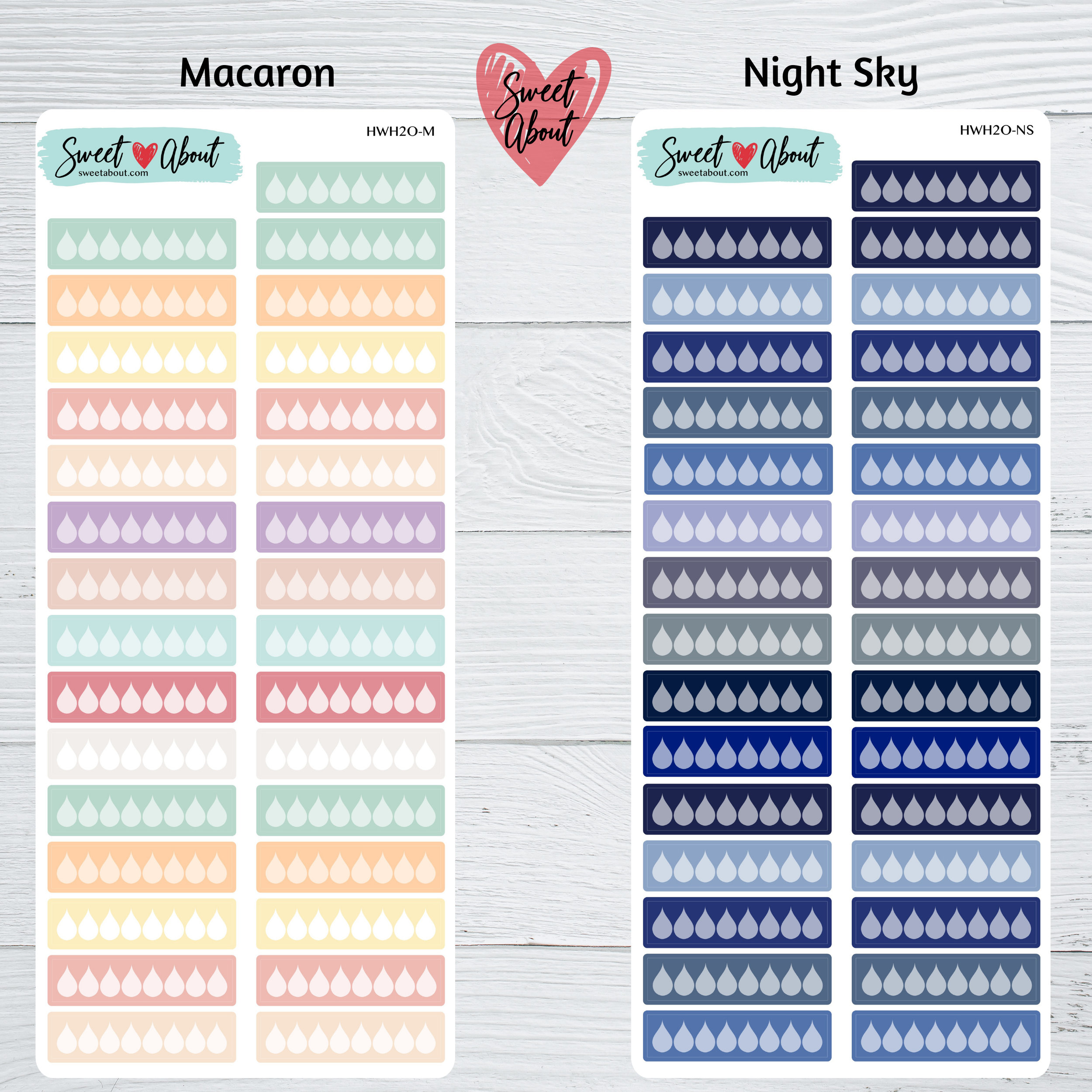 Hobonichi Weeks Water Tracker Stickers - Functional Planner or Journal ...