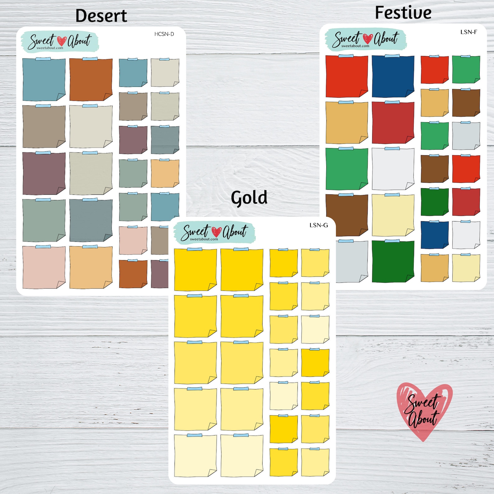 Sticky Note Stickers for Planners or Journals - Large and Small Sticky ...