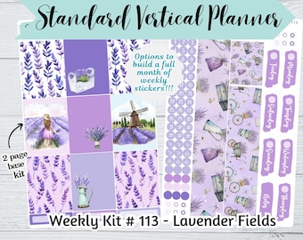 Standard Vertikale Wochen Sticker Kit # 113 - Pastell Winter - 2-seitiges 200x300 Sticker Kit - Frühlings Planer Aufkleber