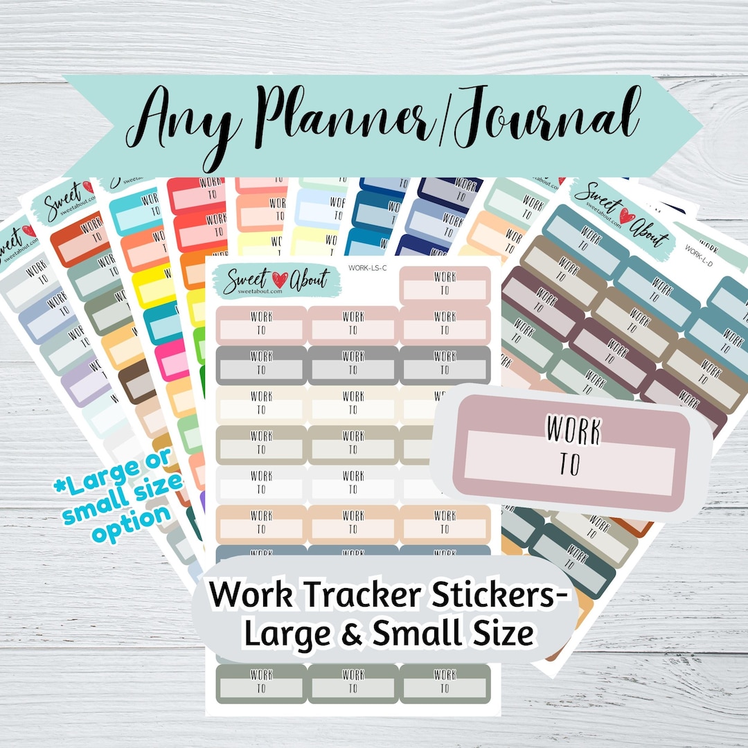 Work Hour Tracking Stickers - Colorful Work Stickers for Planners or ...
