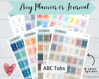 ABC Tabs - Alphabet Tabs - Planner or Journal Tabs - Planner or Journal Organization - Functional Planner Stickers