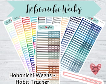 Hobonichi Weeks Linear Habit Tracker Stickers - Functional Planner or Journal Stickers