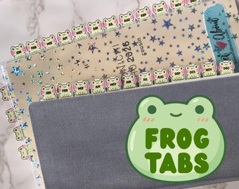 Frog Planner Tabs | Hobonichi Weeks Techo Cousin Planner Journal Tabs | Monthly Weekly Daily Divider Stickers | Matte Vinyl Tabs