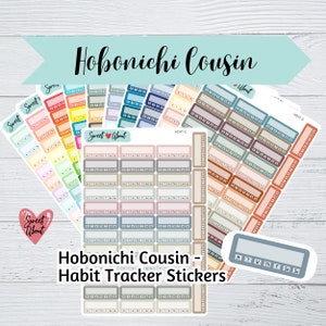 Pegatinas de seguimiento de hábitos de Hobonichi Cousin: pegatinas funcionales para agenda o diario