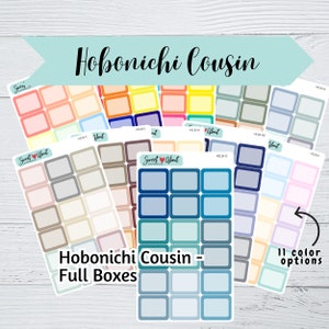 Pegatinas Hobonichi Cousin para caja completa - Pegatinas para caja de planificador - Pegatinas funcionales para planificador o diario