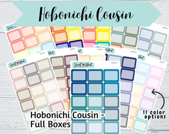 Hobonichi Cousin Full Box Stickers - Planner Box Stickers - Functional Planner or Journal Stickers