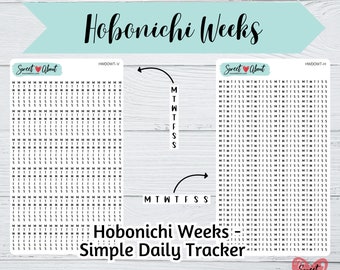 Hobonichi Weeks Simple Daily Tracker Stickers - Minimalist Functional Planner or Journal Stickers