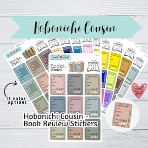 Adesivos de resenha de livro Hobonichi Cousin - Adesivo de rastreador de livros - Adesivos de planejador funcional ou diário