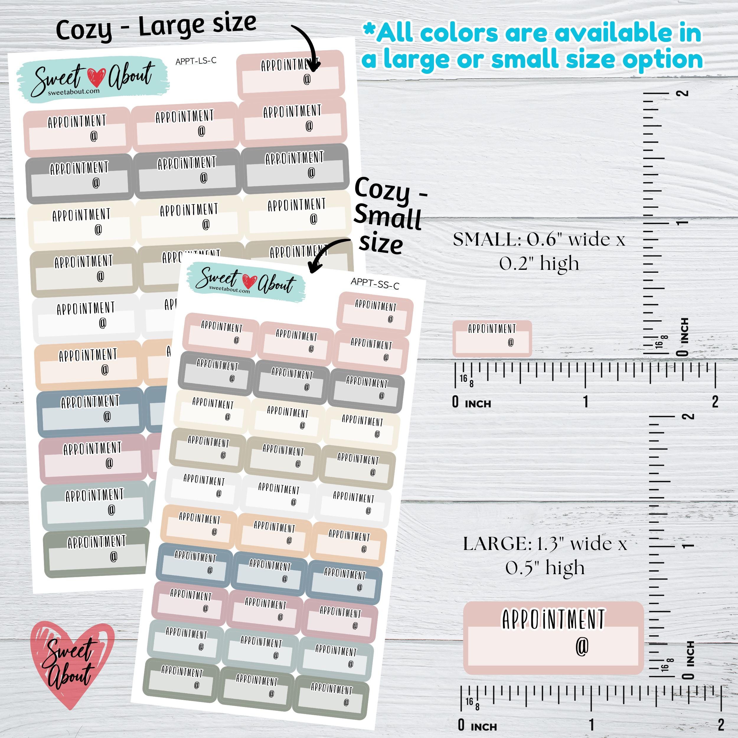 Appointment Box Stickers - Colorful Appointment Stickers - Large ...