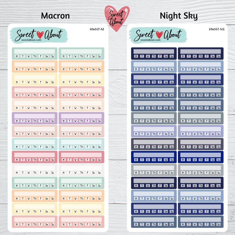 Hobonichi Weeks Habit Tracker Stickers - Functional Planner or Journal ...