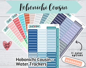 Hobonichi Cousin Water Tracker Stickers - Functional Planner or Journal Stickers