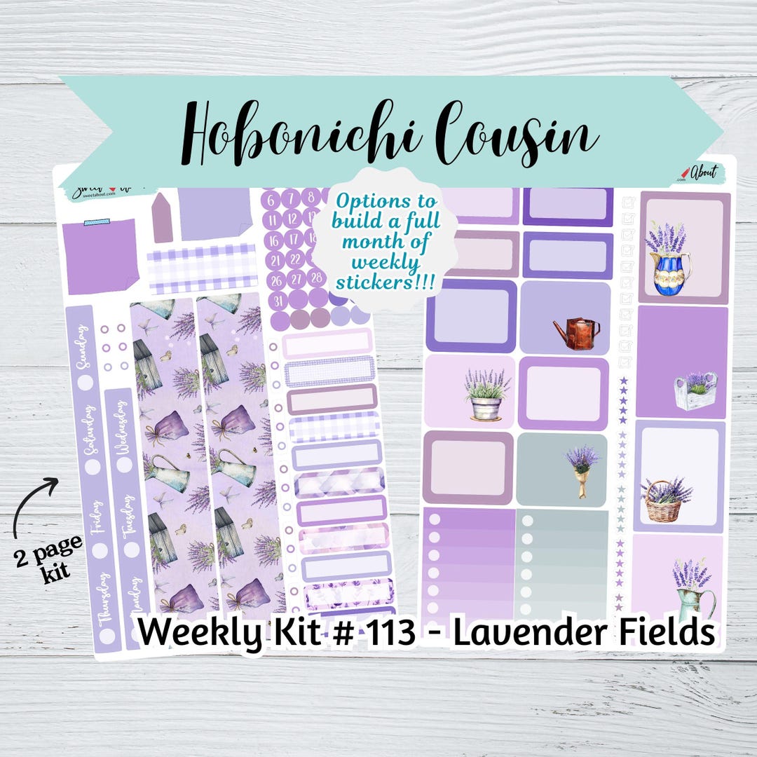 Hobonichi Cousin Weekly Sticker Kit #113 - Lavender Fields - Hobonichi ...