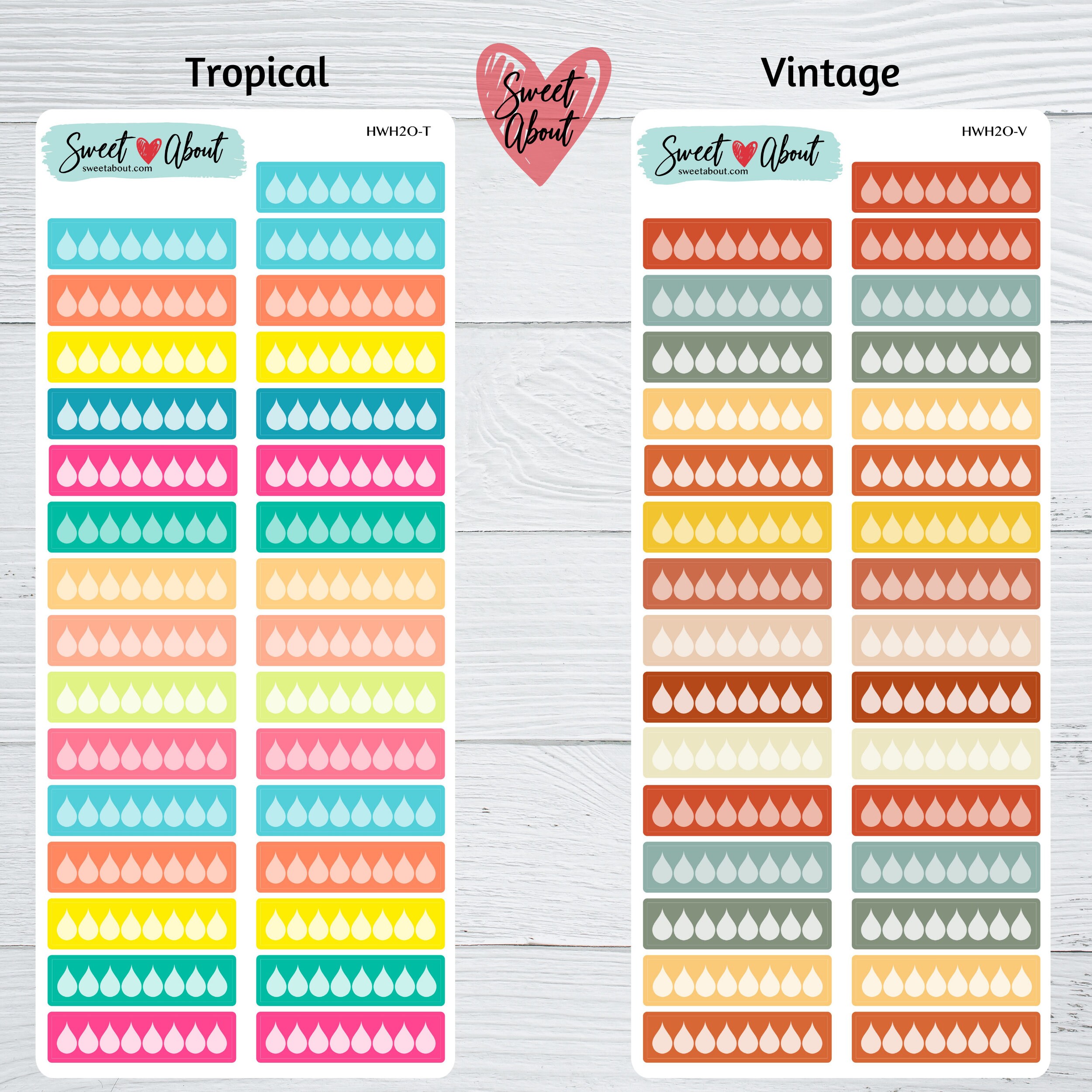 Hobonichi Weeks Water Tracker Stickers - Functional Planner or Journal ...