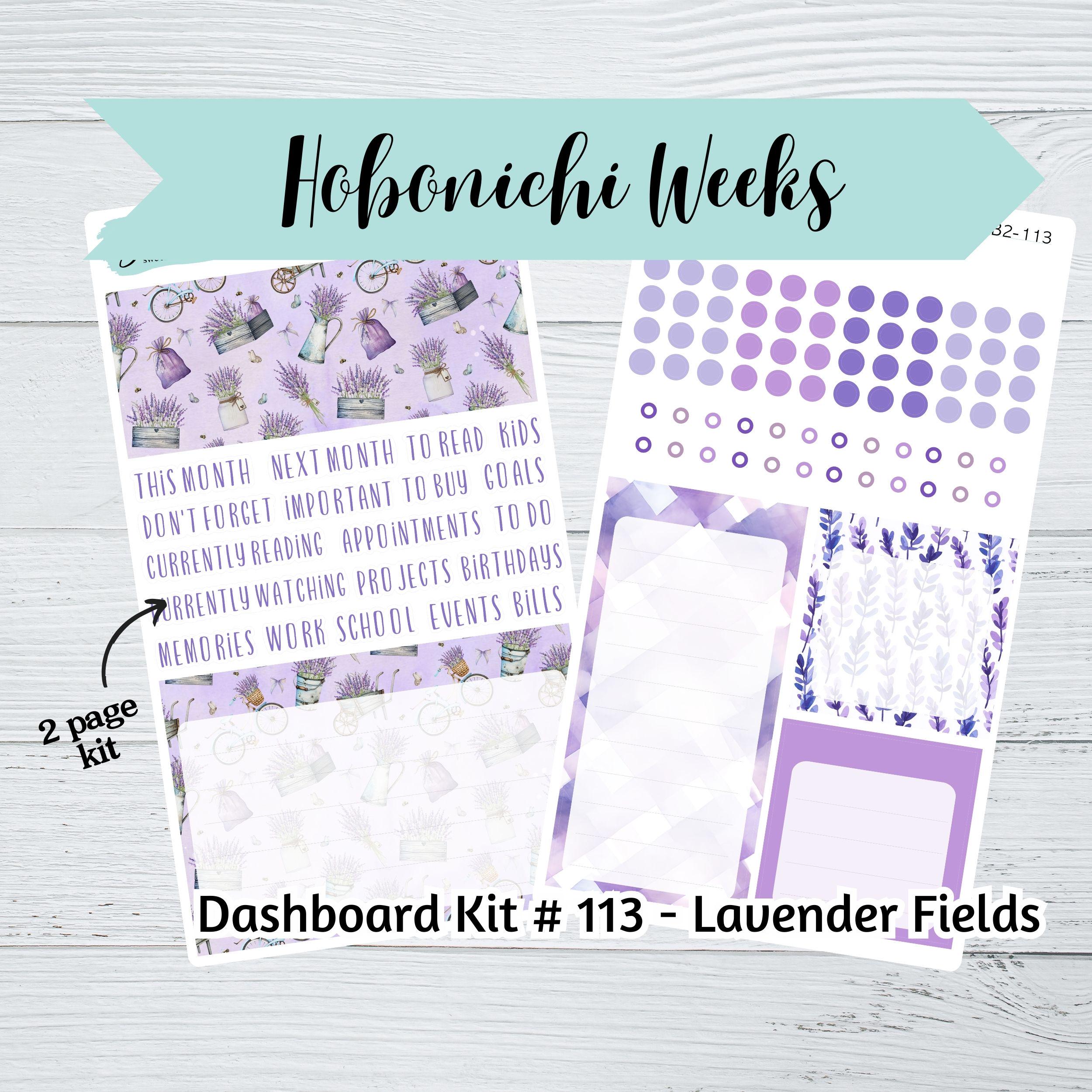 Hobonichi Weeks Dashboard Kit #113 - Lavender Fields - 2 page dashboard kit - Purple Hobonichi Stickers - Colorful planner sticker kit