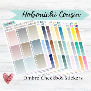 Hobonichi Cousin Ombre Checkbox Stickers - Functional Planner and Journal Stickers