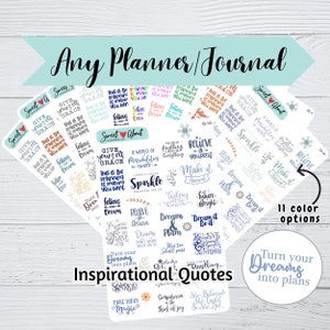 Inspirerende citaatstickers - kleurrijke geassorteerde citaten - functionele dagboek- of plannerstickers