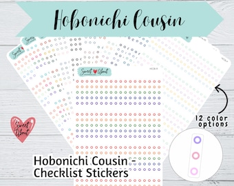Hobonichi Cousin Checklist Stickers - Simple Checklist Stickers - Functional Planner or Journal Stickers