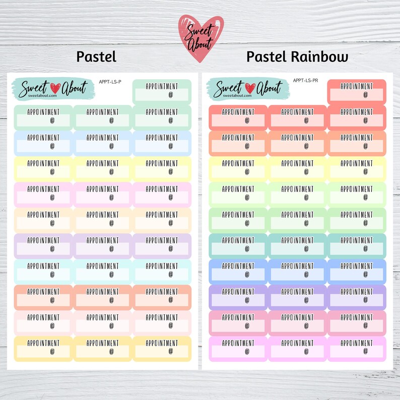 Appointment Box Stickers - Colorful Appointment Stickers - Large ...