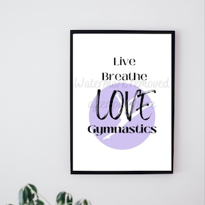 Digital Gymnastics Print For Budding Gymnasts, Printable Gymnastics Poster, Gymnastics Wall Art, Gymnastics Printable Art, Gymnastics Gift