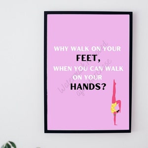 Digital Gymnastics Print, Birthday Gift For Gymnast, Handstand Poster, Gymnastics Wall Art,  Gymnastics Present, Poster Download for Dancer
