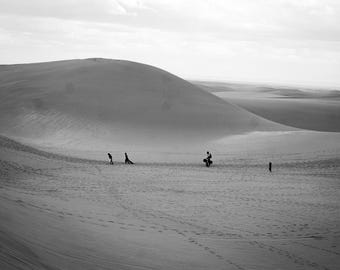 Fotografía del Parque Nacional de las Dunas de Arena: Paisaje desértico en blanco y negro (8x10)