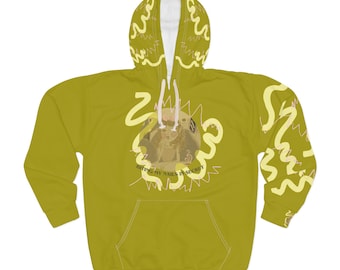 Abstract Squiggle Pattern Hoodie | Allover Print Pullover