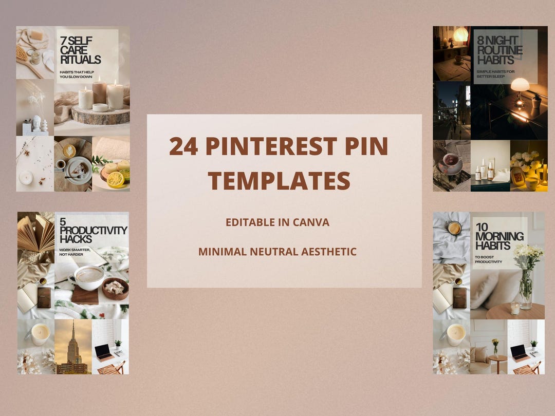 24 Pinterest Pin Templates | Canva Pinterest Templates | Editable ...