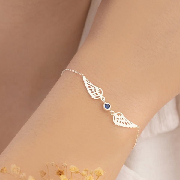 14K Gold Angel Wing Bracelet - Miscarriage Gift - Double Angel Wings Bracelet - Guardian Angel - Miscarriage Jewelry - Baby Loss Jewelry